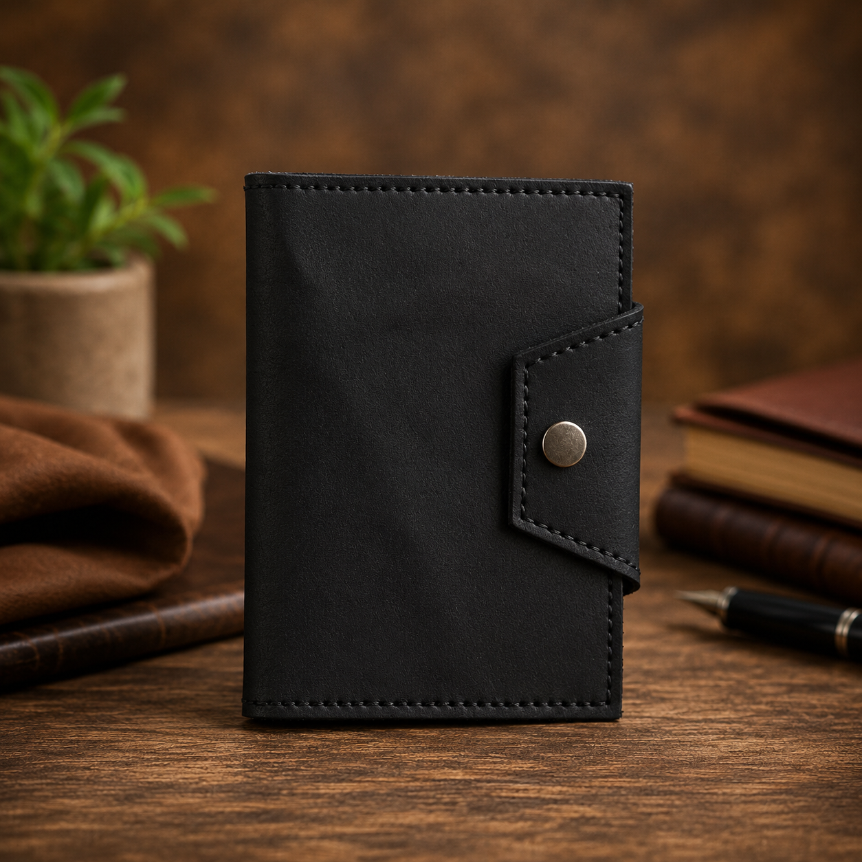 Handmade Leather Traveler’s Notebook with Pen Holder | Refillable Pocket Journal Cover | Hand Stitched Leather Notebook | Gift for Writers & Travelers