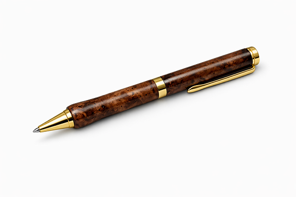 Handcrafted Walnut Burl Ink Pen and Mahogany Case