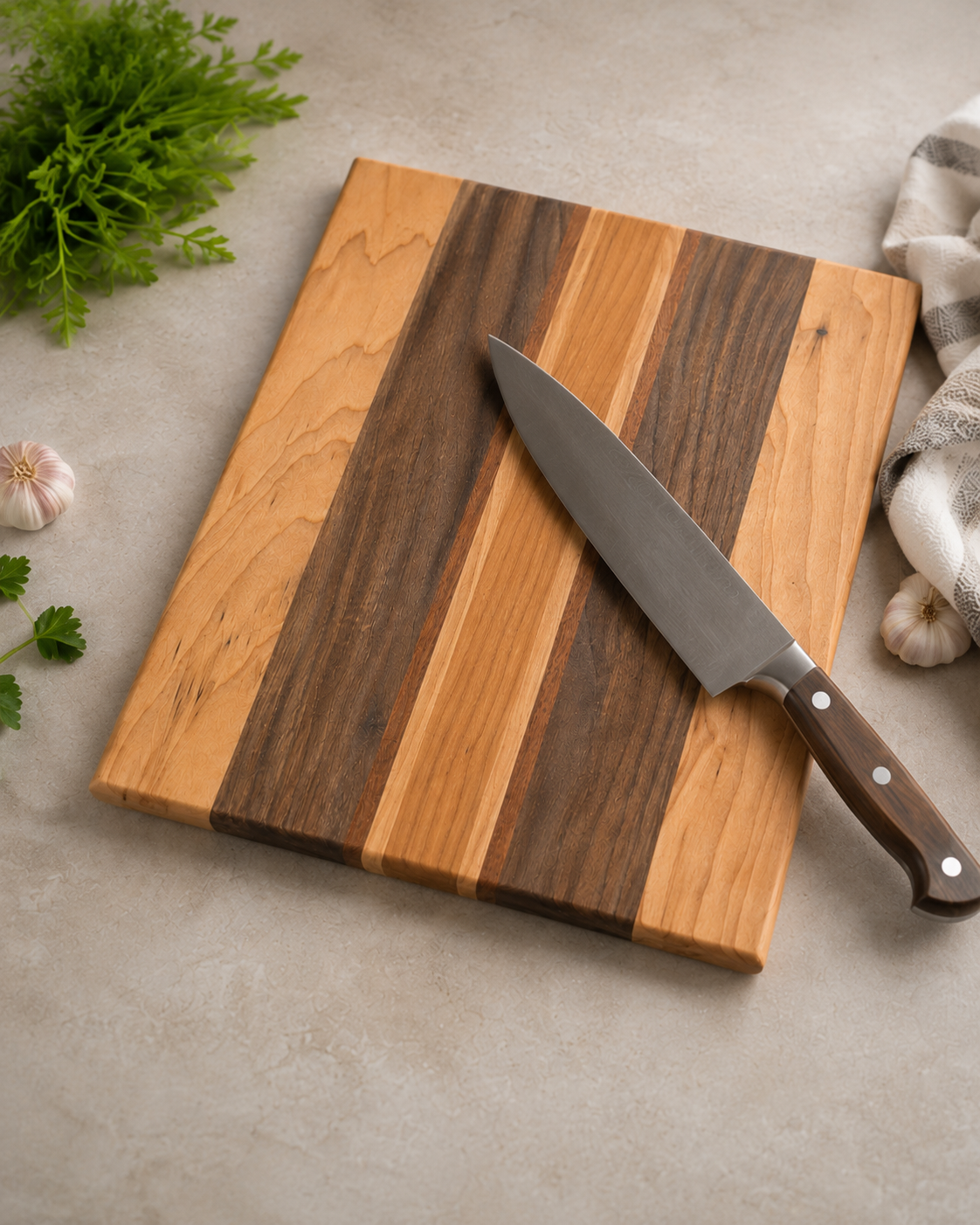 The I‑75 – Walnut, Cherry, Maple & Sapele Cutting Board