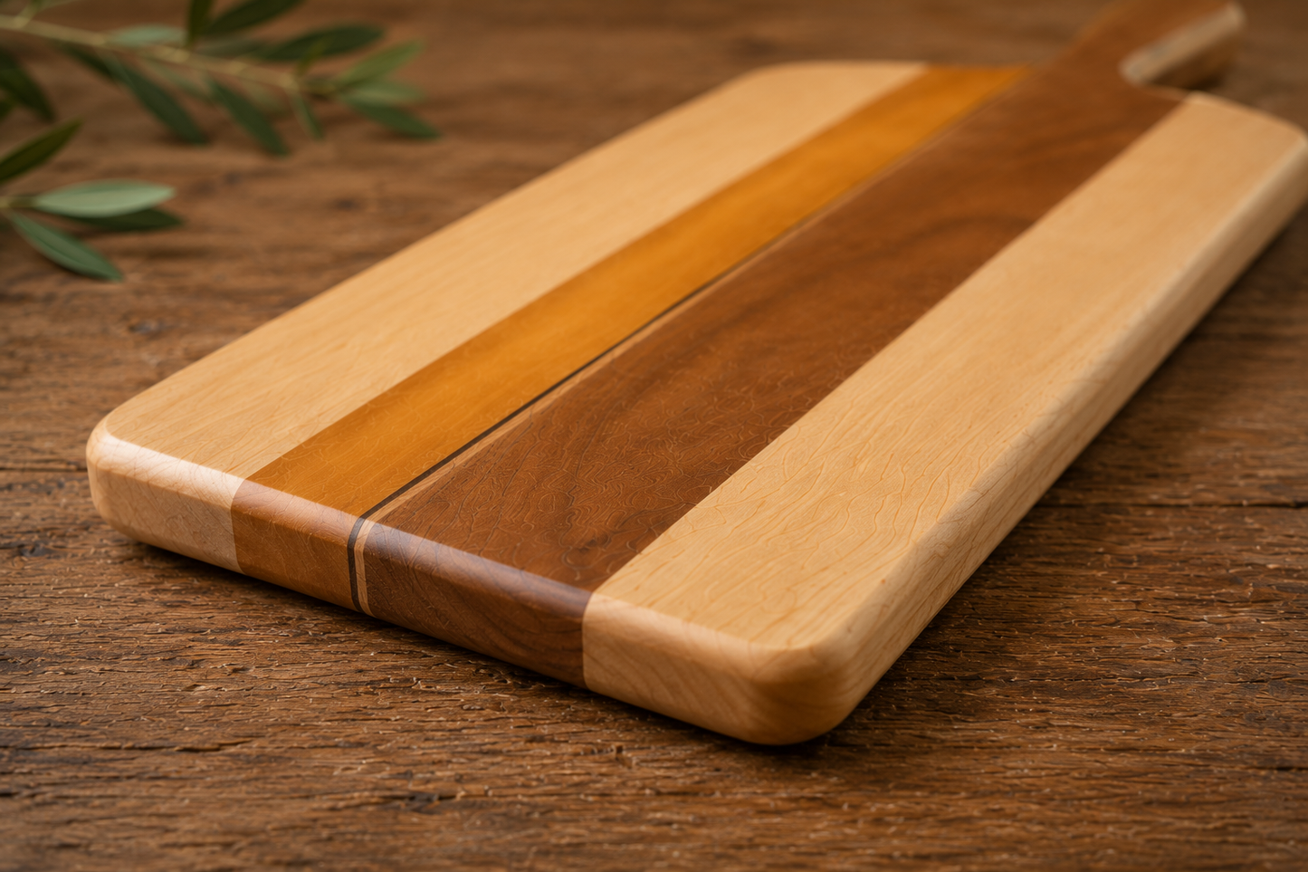 Handmade Hardwood Charcuterie Board | Maple, Cherry & Walnut Serving Board | Rustic Kitchen Decor | Wooden Bread Board | Kentucky Made Gift
