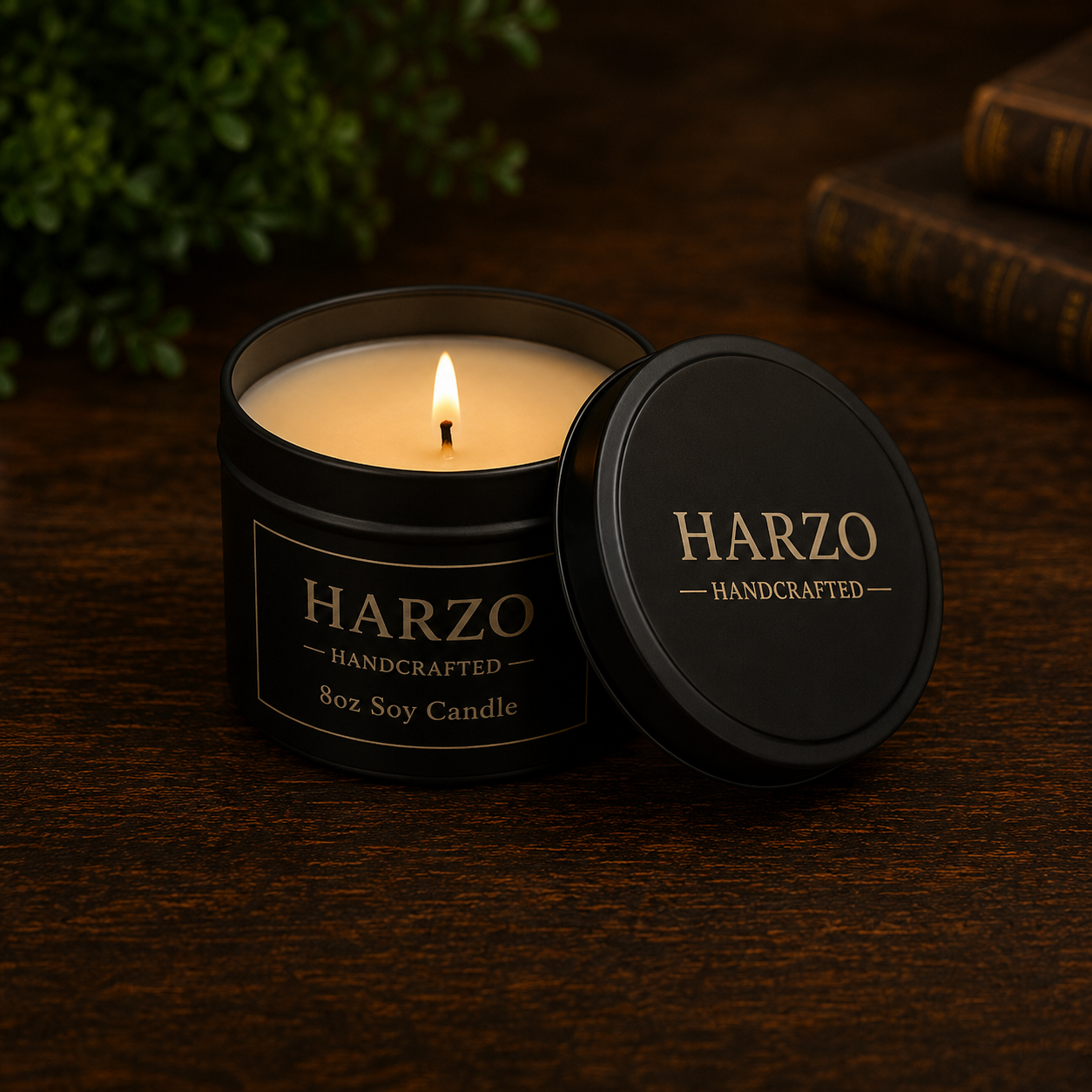 The Study – HARZO Signature Gift Set | Leather Journal, Handcrafted Pen, Candle & Keychain | Made in Kentucky, USA