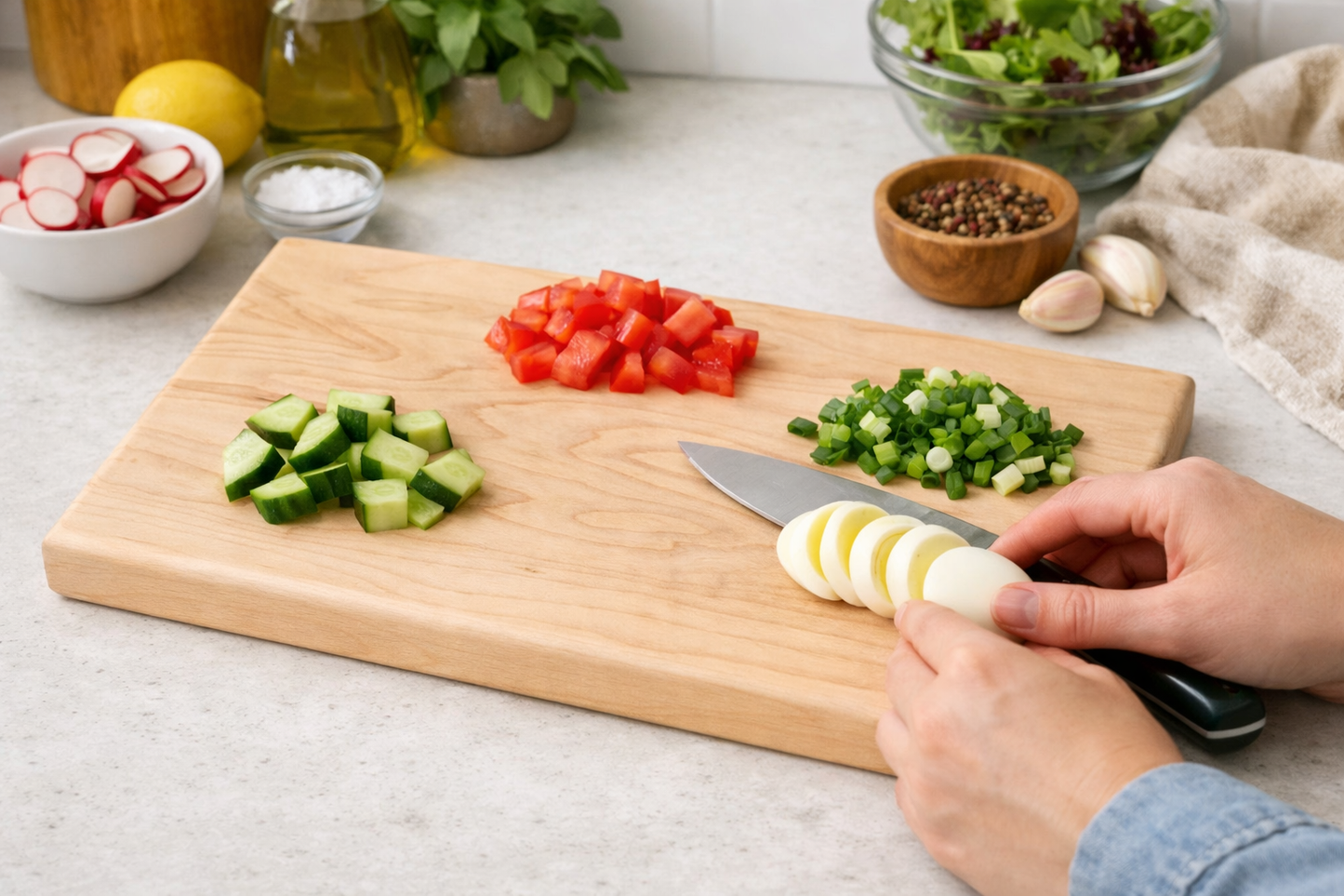 HARZO Single Piece Cutting Board — Purpleheart, Walnut, Maple, Hickory & Cherry