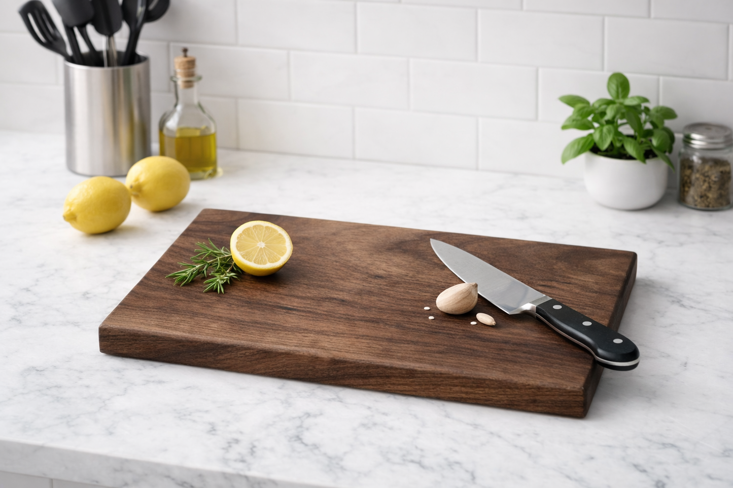 HARZO Single Piece Cutting Board — Purpleheart, Walnut, Maple, Hickory & Cherry