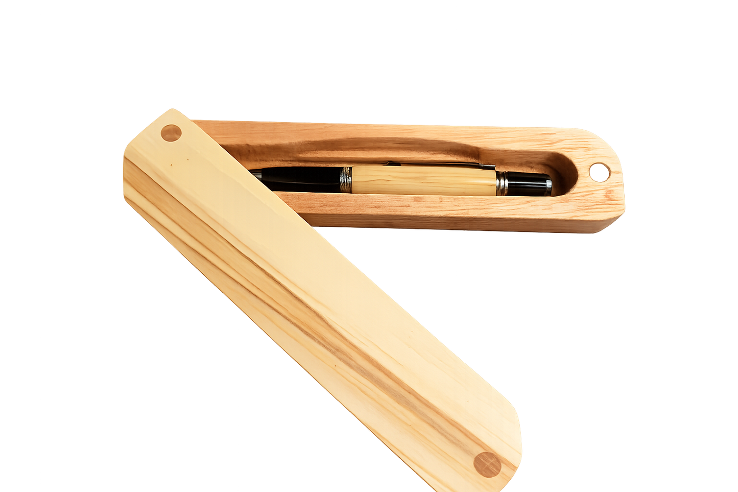 Spalted Maple Ink Pen with Mahogany & Aspen Case — Handmade Gift Set by HARZO