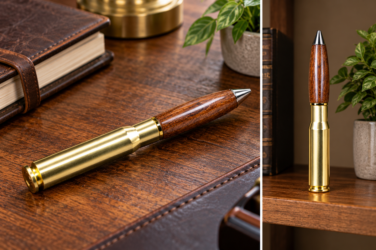USS North Carolina (BB-55) Historic Teak & .50-Caliber Collector's Pen