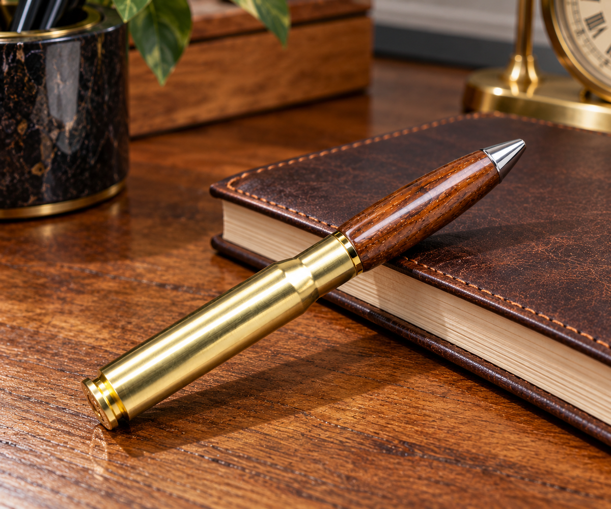 USS North Carolina (BB-55) Historic Teak & .50-Caliber Collector's Pen