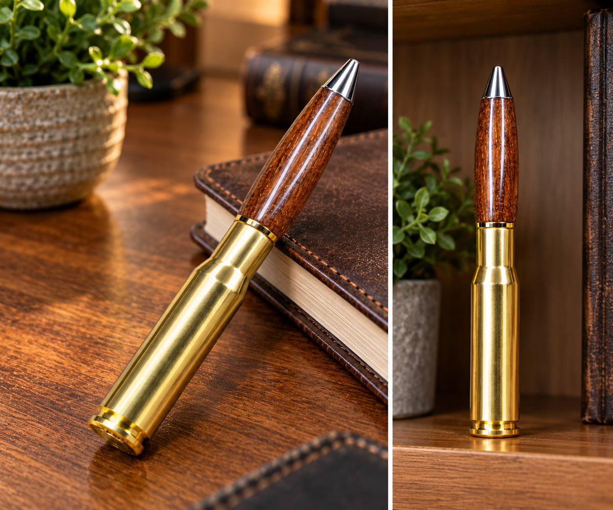 USS North Carolina (BB-55) Historic Teak & .50-Caliber Collector's Pen