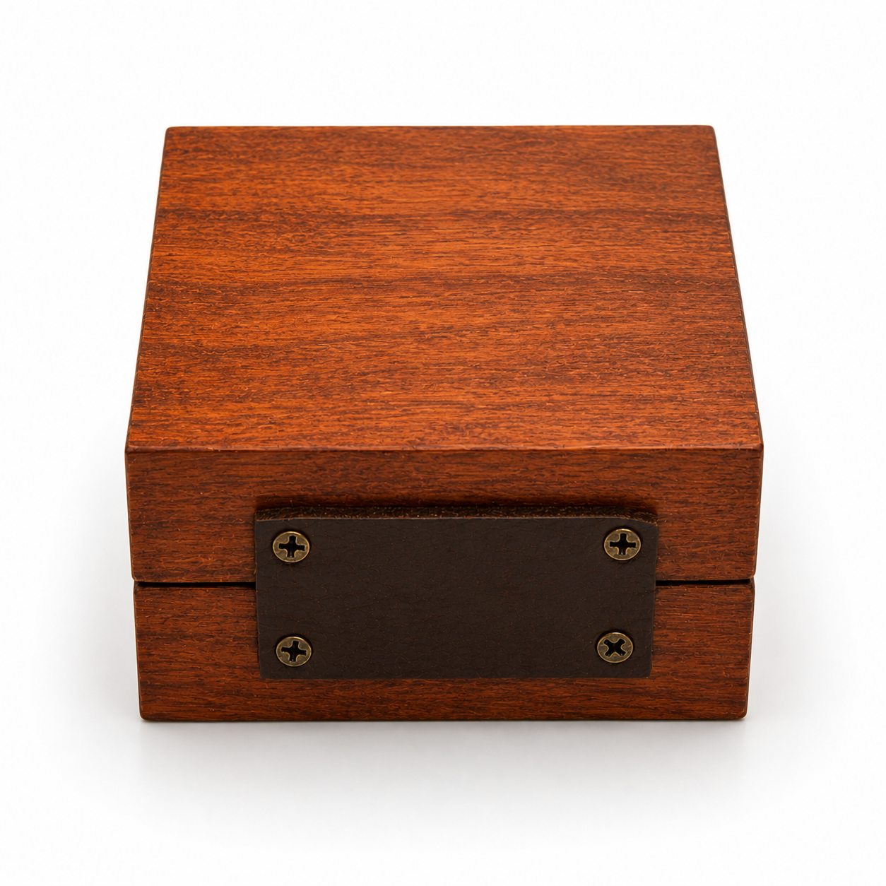 Handcrafted Wooden Ring Box with Leather Hinge & Cloth Inserts – 3x3 Rustic Proposal Box – Heirloom Jewelry Gift Box