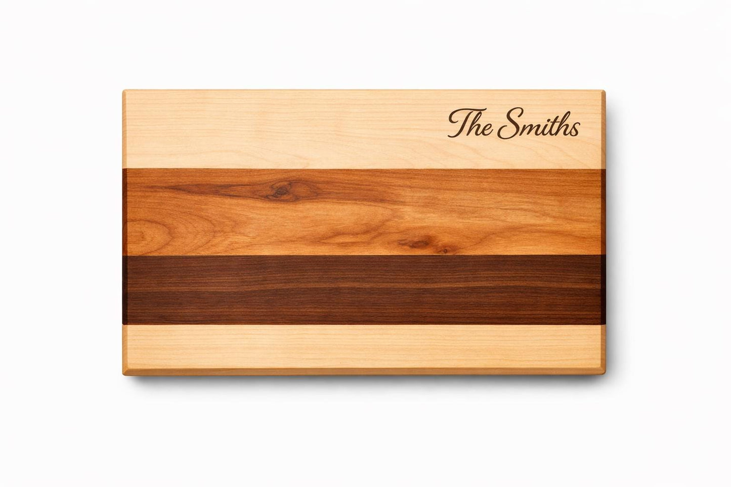Walnut, Maple & Cherry Cutting Board — Handcrafted Elegance for Every Kitchen - PERSONALIZED!