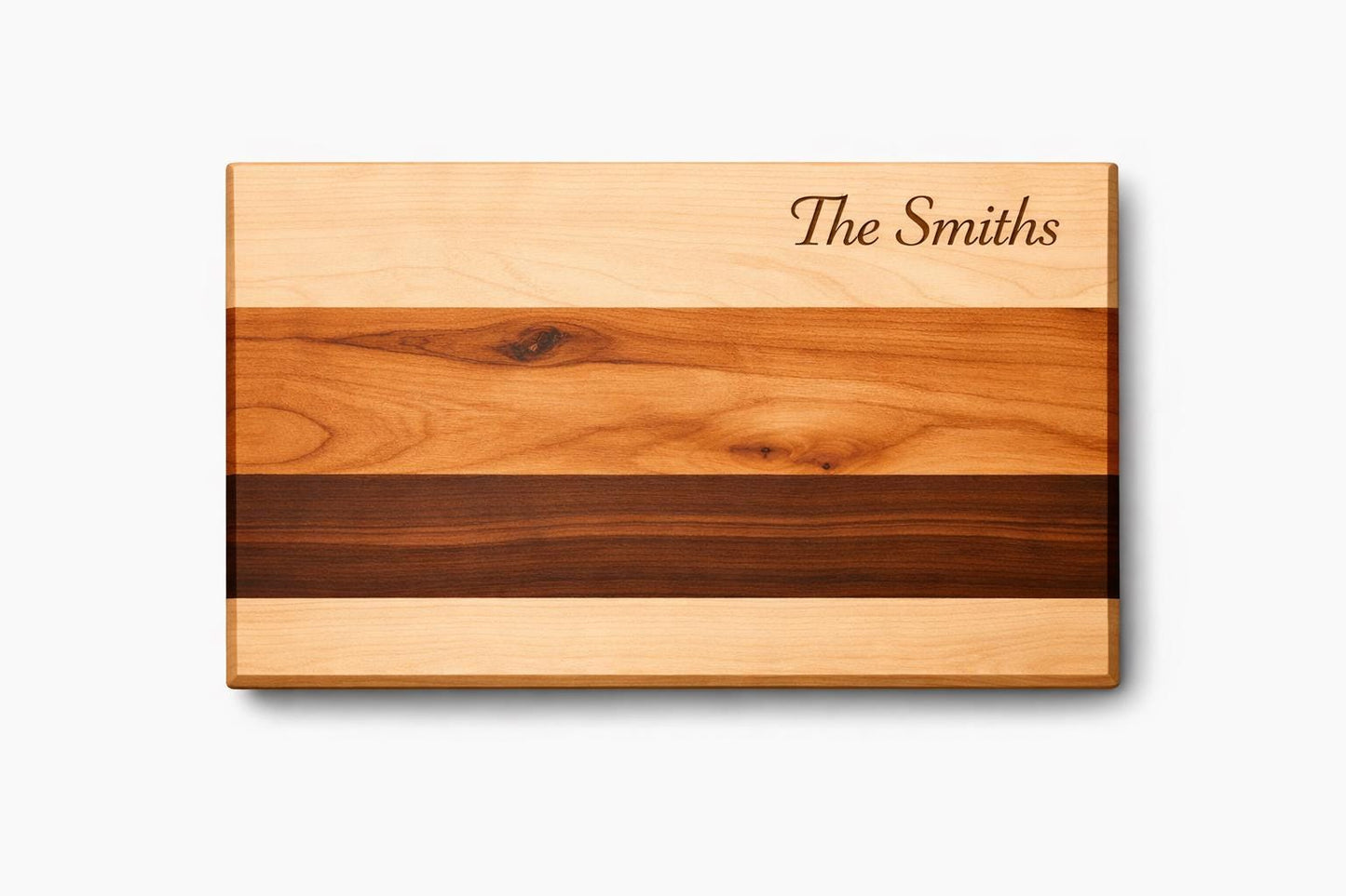 Walnut, Maple & Cherry Cutting Board — Handcrafted Elegance for Every Kitchen - PERSONALIZED!