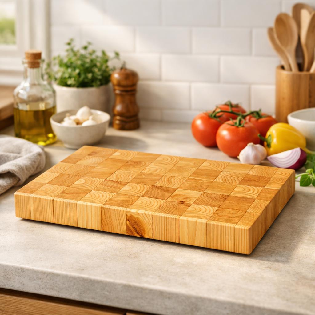Southern Yellow Pine End‑Grain Cutting Board — Handmade Butcher Block by HARZO