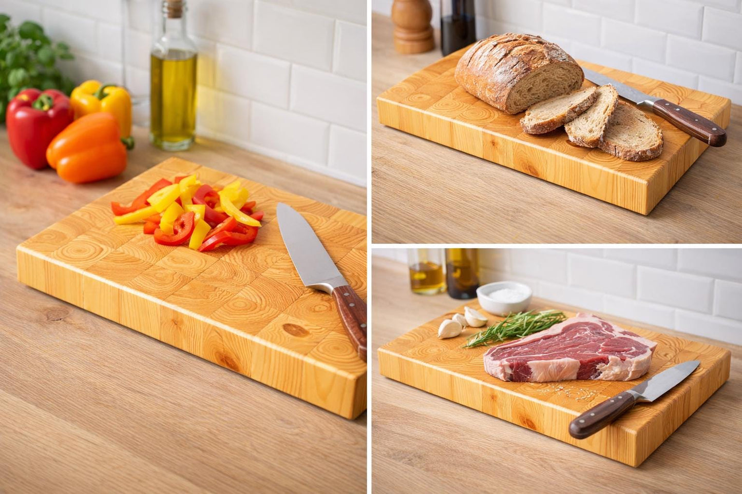 Southern Yellow Pine End‑Grain Cutting Board — Handmade Butcher Block by HARZO