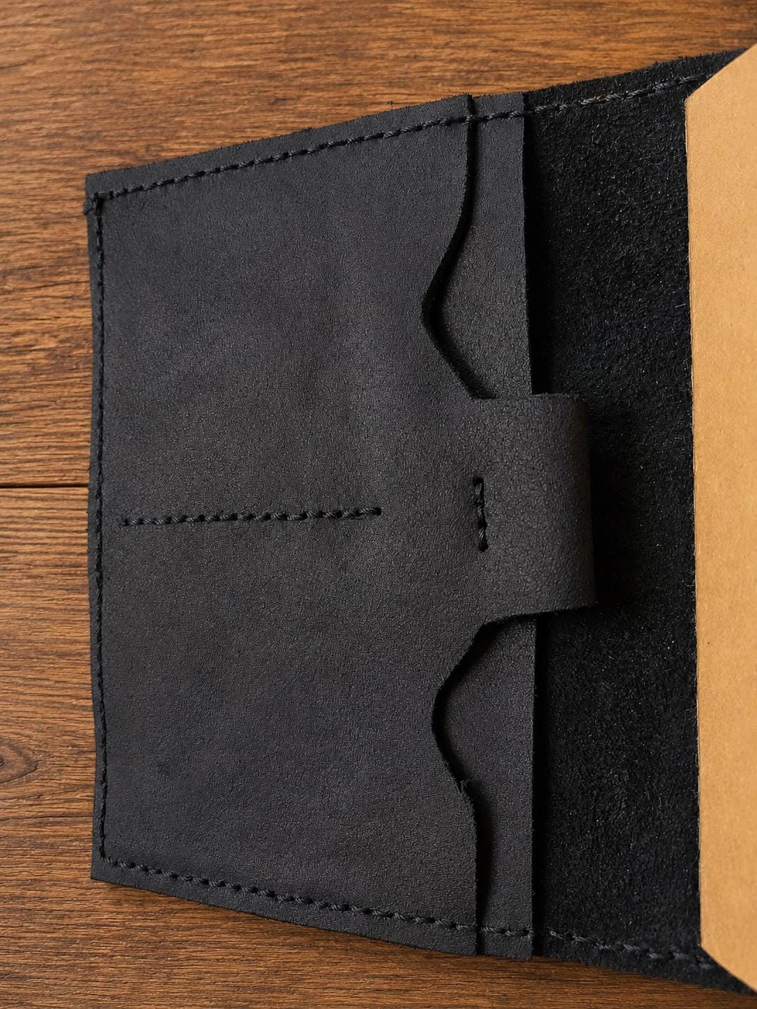 Hand Stitched Leather Traveler's Notebook with Pen Holder | Refillable Journal Cover