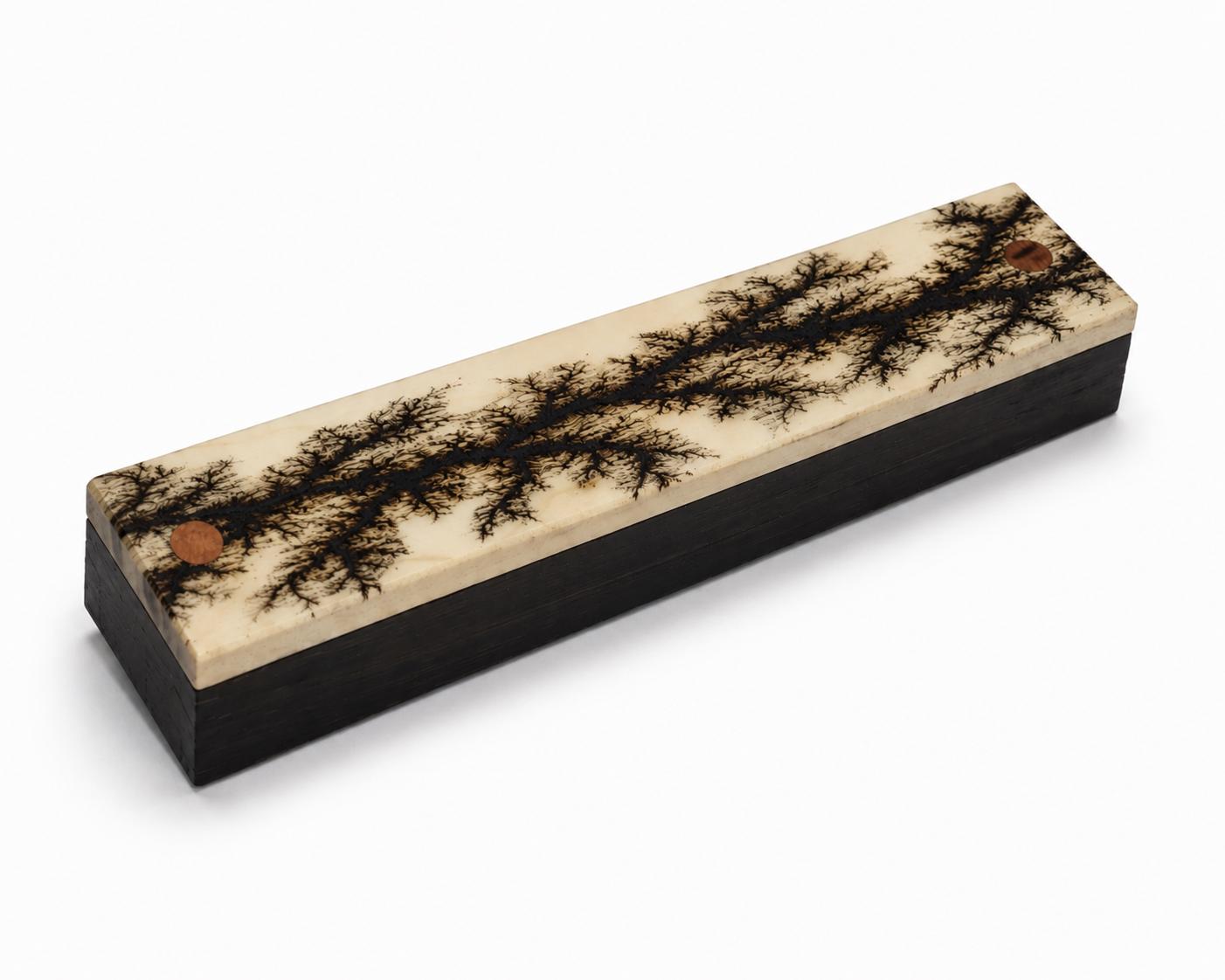 Handcrafted Walnut Ballpoint Pen with Fractal Burn Wenge Maple Case | Executive Desk Accessory