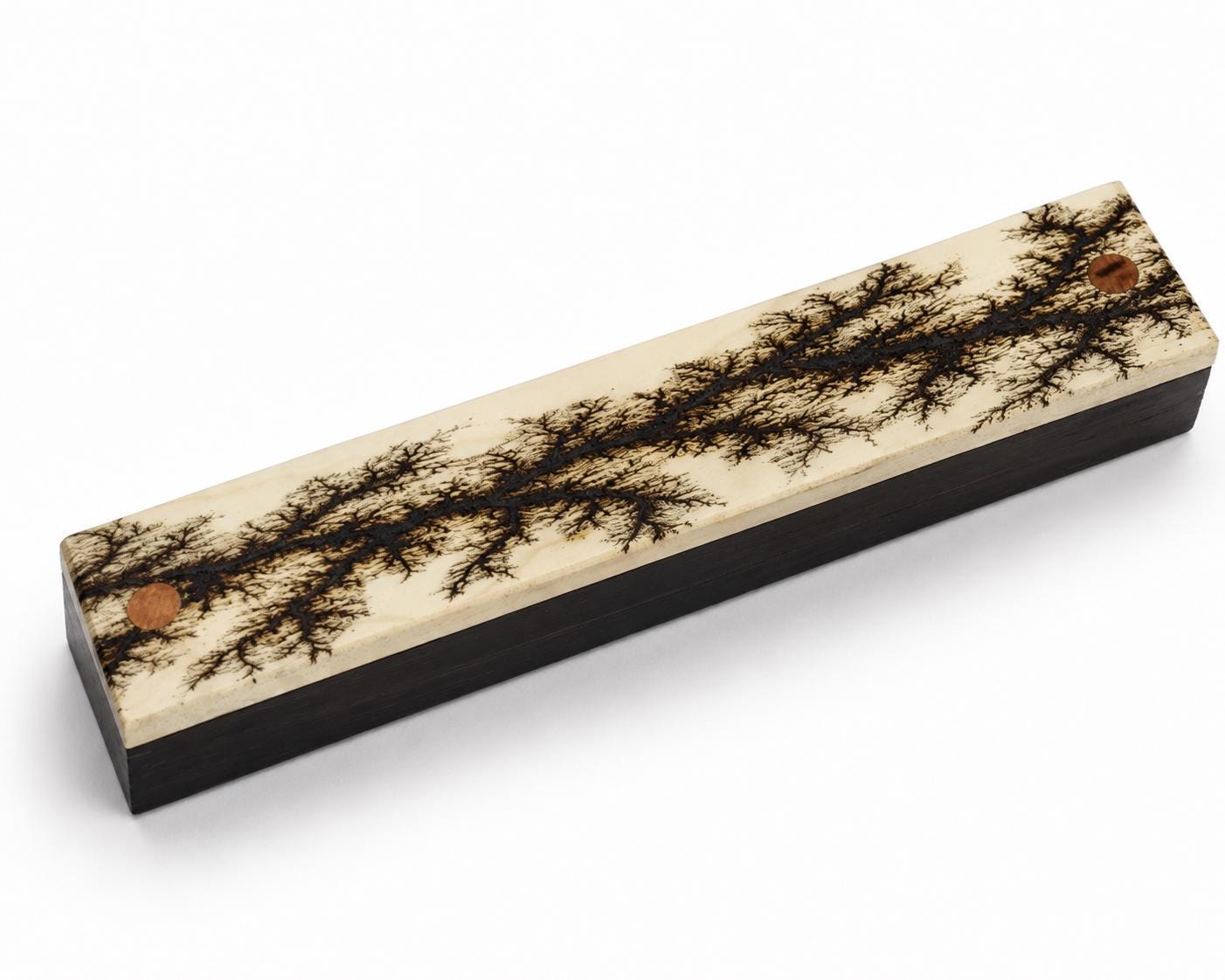 Handcrafted Walnut Ballpoint Pen with Fractal Burn Wenge Maple Case | Executive Desk Accessory