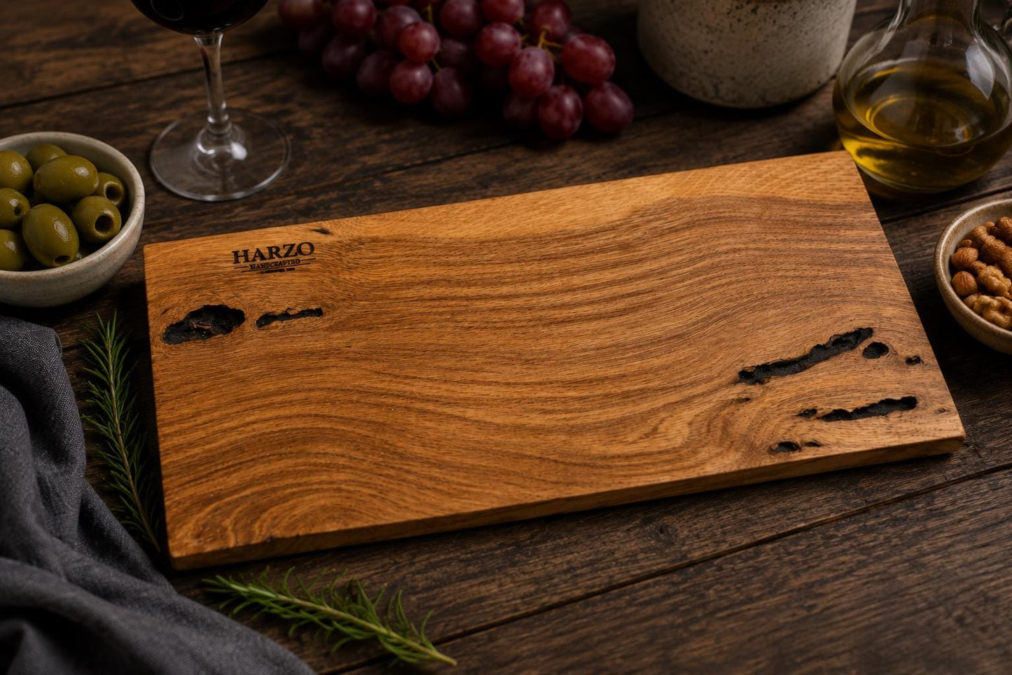 Bluegrass Heritage Hickory & Black Epoxy Charcuterie Board – Handmade Kentucky Serving Board – Local Hickory Wood