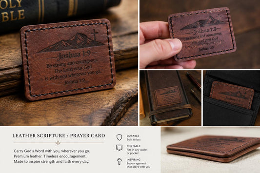 Christian Scripture Card • Minimalist Bible Verse Wallet Card • Encouragement Gift for Men • Faith Reminder • Pocket Prayer Card