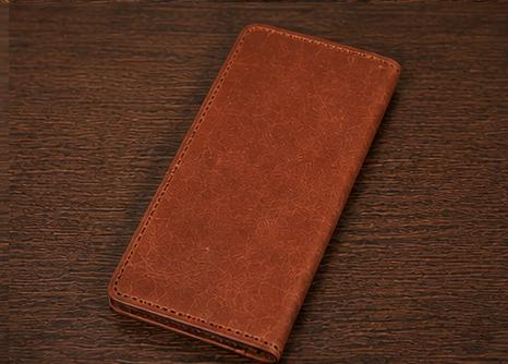 Handmade Full-Grain Leather Long Wallet | Brown Bifold, Hand-Stitched (HARZO)