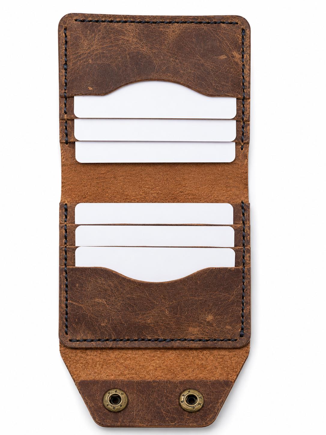 Handmade Full Grain Leather Wallet | 6 Card Slot Leather Wallet | Rustic Minimalist Mens Wallet | Hand Stitched Leather Billfold