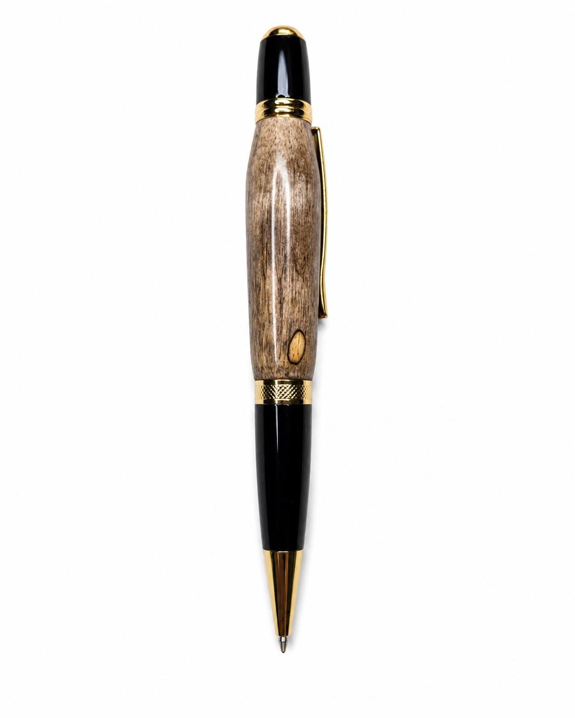 Handcrafted Spalted Tamarind Noir Pen – Black & Gold Executive Writing Instrument (Gift Box)