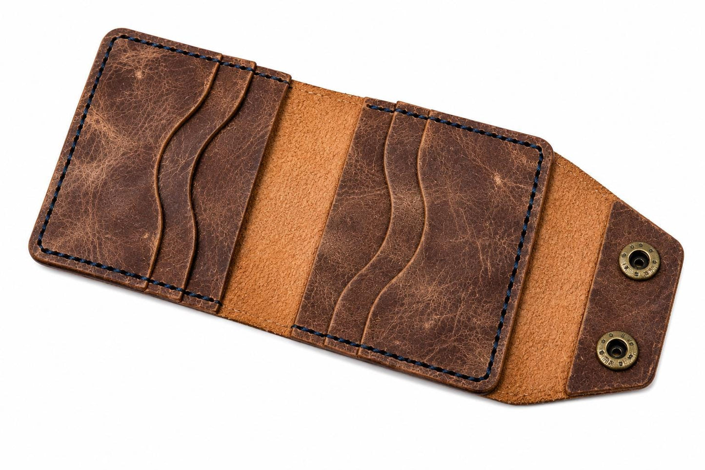 Handmade Full Grain Leather Wallet | 6 Card Slot Leather Wallet | Rustic Minimalist Mens Wallet | Hand Stitched Leather Billfold