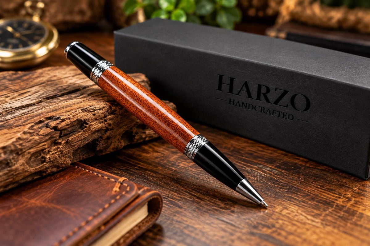 Ancient Kauri Wood Pen | Handmade Luxury Wooden Pen | Unique Kauri Gift | Refillable Ballpoint Pen | 30,000 - 50,000 Years old